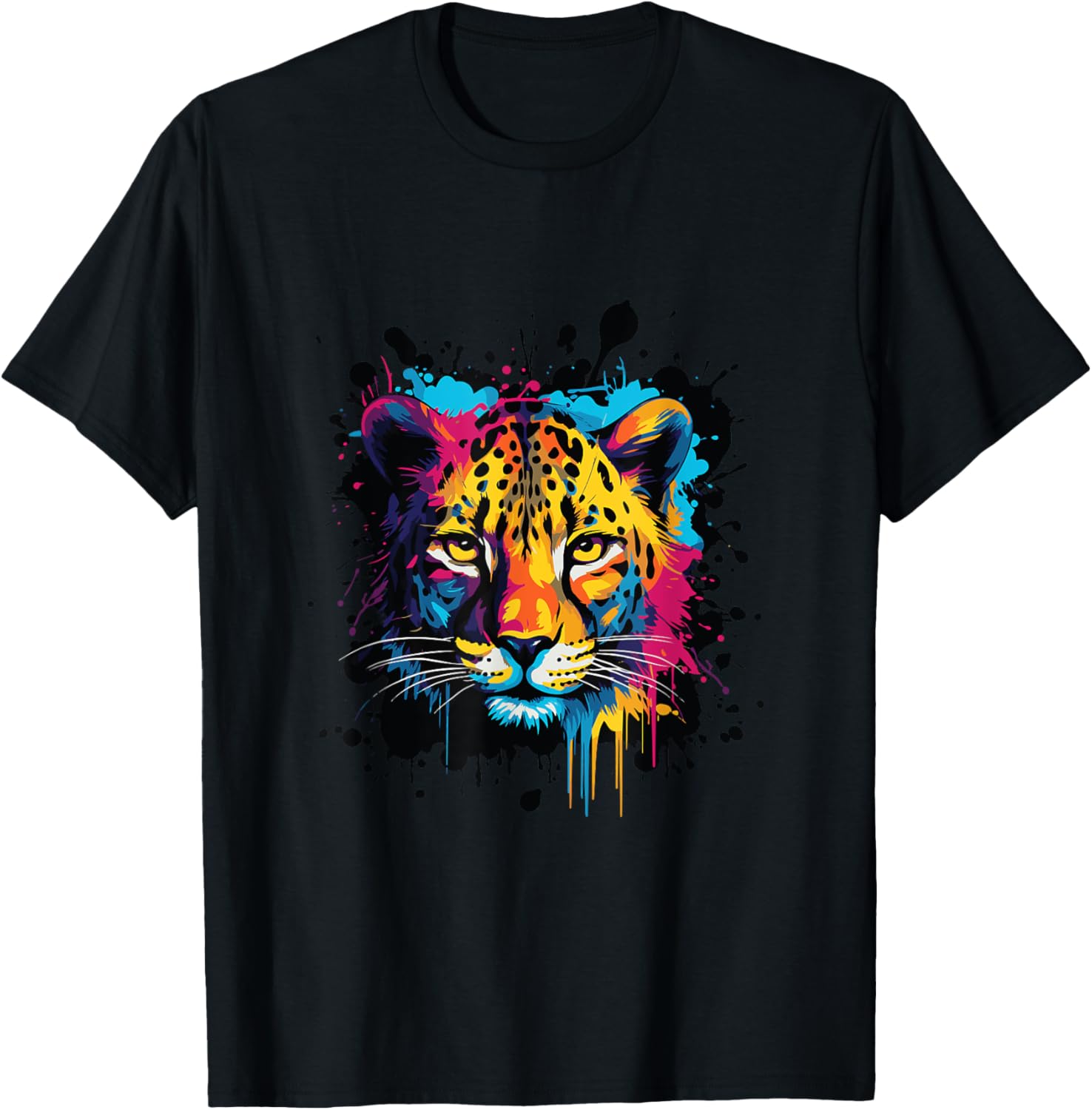 Cheetah Head Splat Artwork Portrait Apparel Trending US US Top Pick
