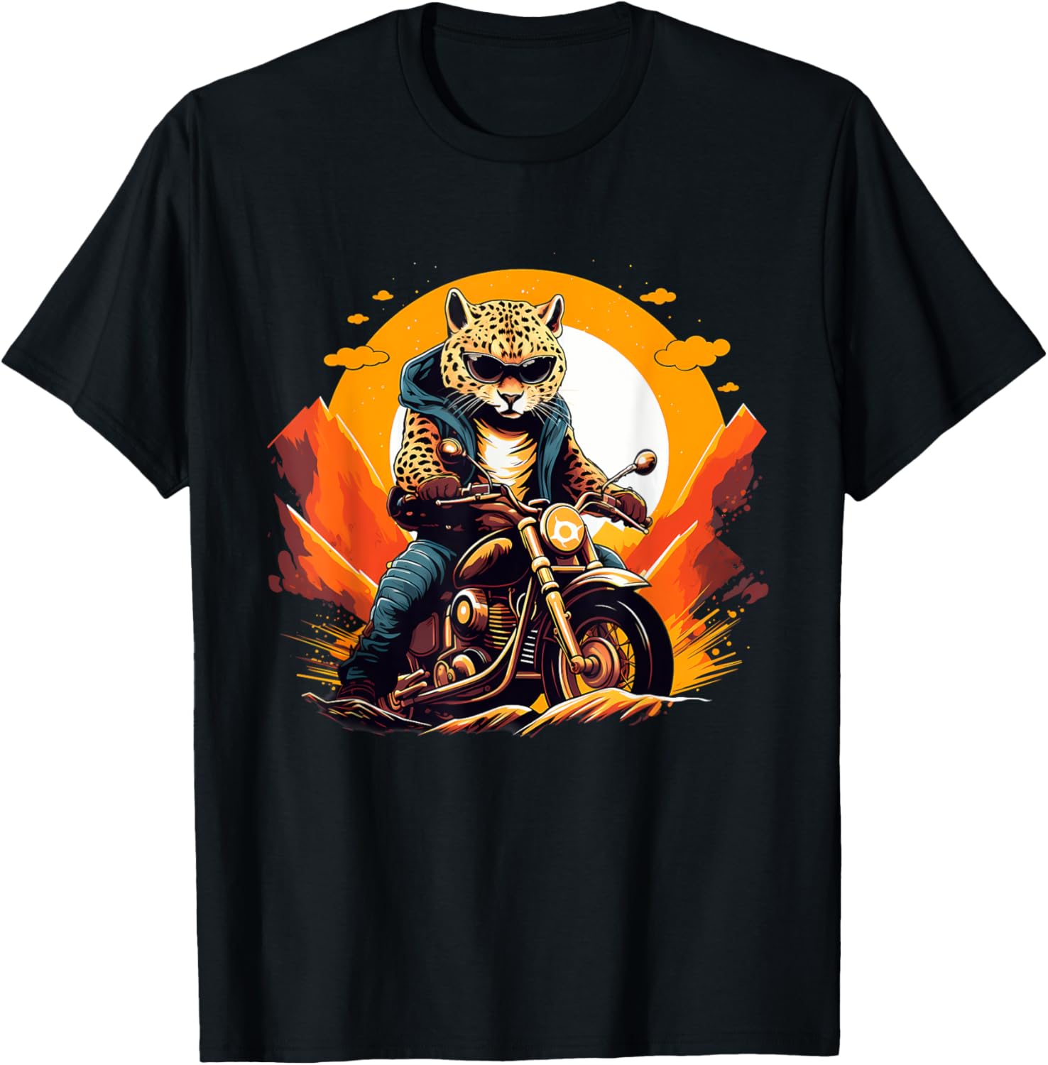 Biker Cheetah Riding Motorbike Apparel Comfort Fit Everyday Wear