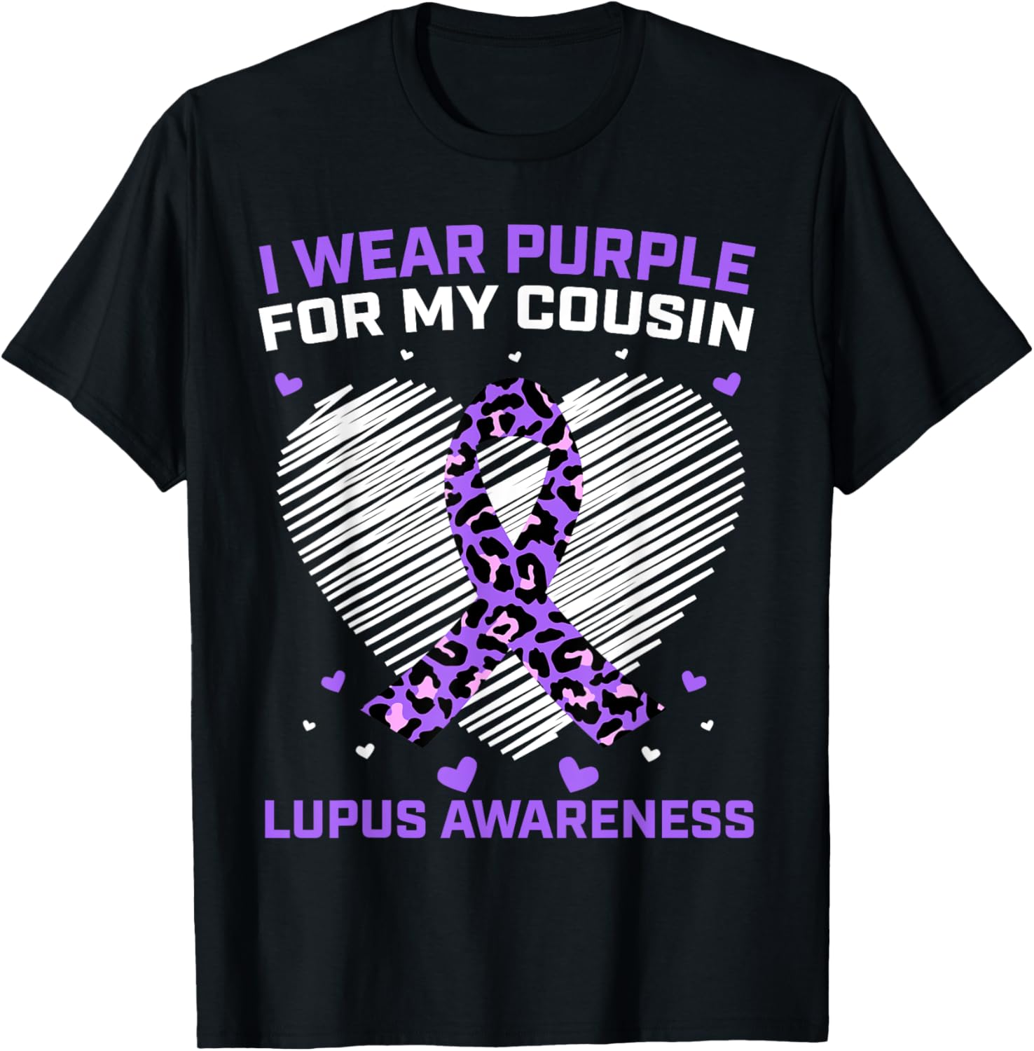 I Wear Purple For My Cousin Lupus Awareness Cheetah Print Apparel Trending US Gift Ready