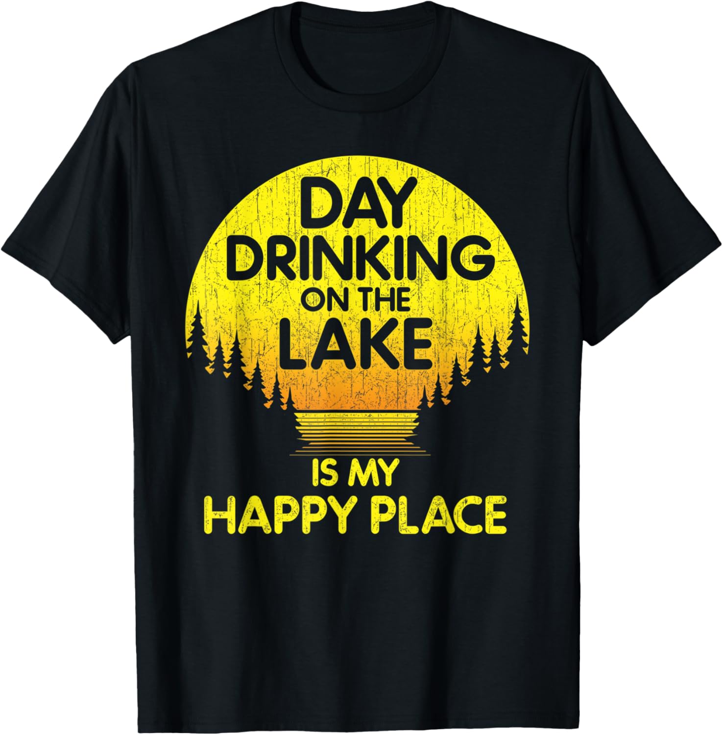 Vintage Day Drinking on the Lake is my Happy Place Lake Apparel | Trending 2025 | Daily Wear Essential