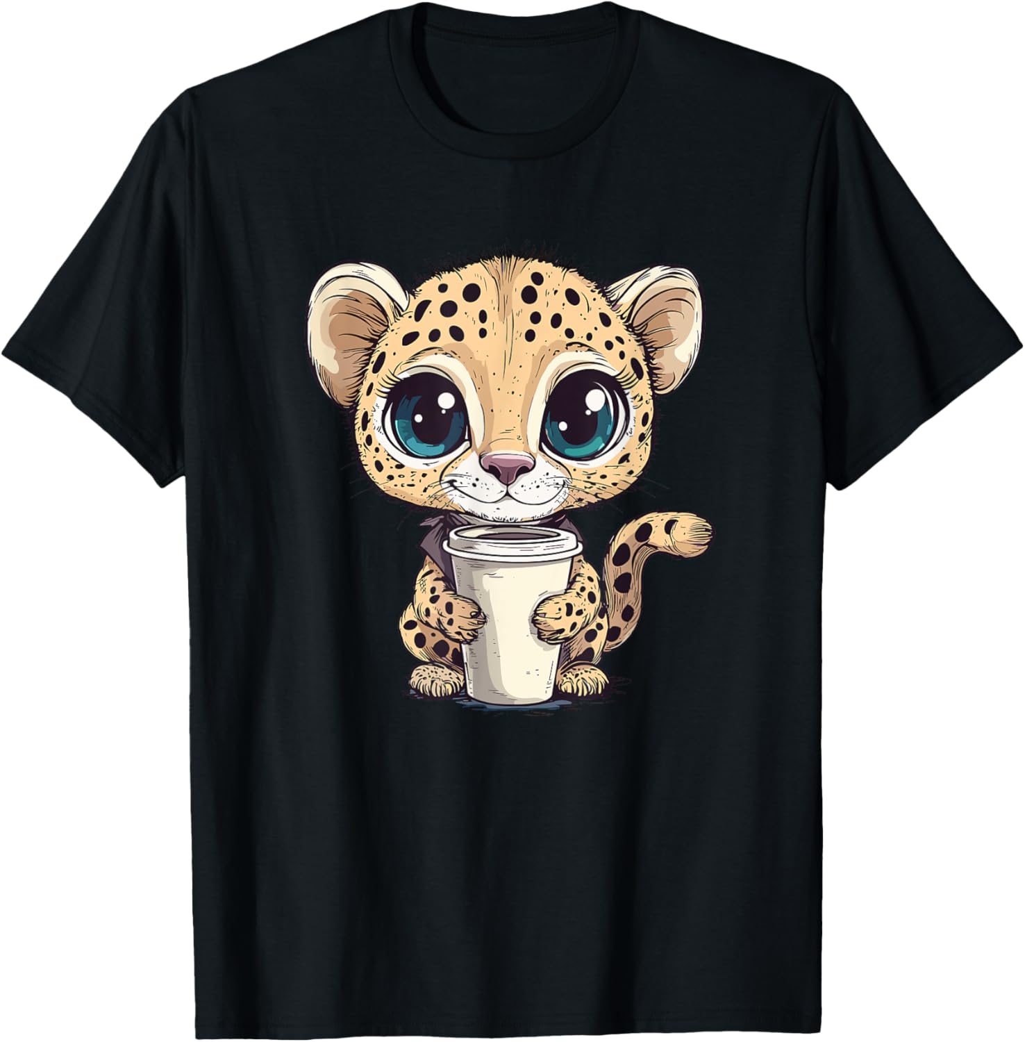 Cheetah Coffee Cute Big Eyes Apparel Comfort Fit Hot Right Now