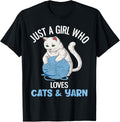 Just A Girl Who Loves Cats & Yarn Funny Knitting Cat Lover Yarn Supply | Trending 2025 | Best Seller Choice