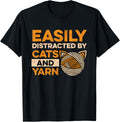 Easily Distracted By Cats & Yarn Crocheting Cat Lover Grunge Yarn Supply | Viral US Pick | Customer Favorite