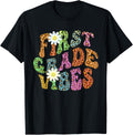 Groovy FIRST GRADE VIBES Teacher Leopard Print 1st Gr Retro T Shirt for Men Women Kids T Shirt High Search Demand Everyd