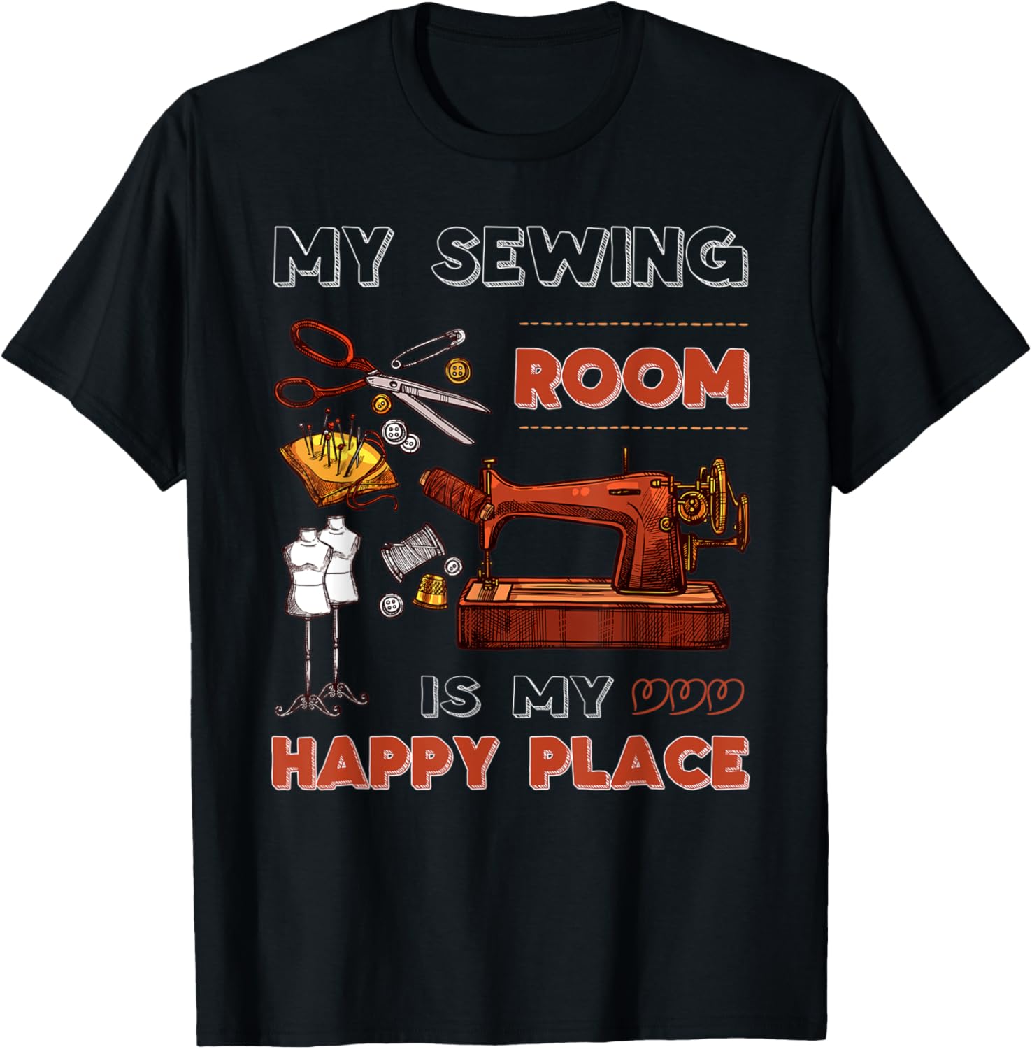 Vintage My Sewing Room Is My Happy Place Machine Quilter Apparel | Google Shopping Optimized | Daily Wear Essential