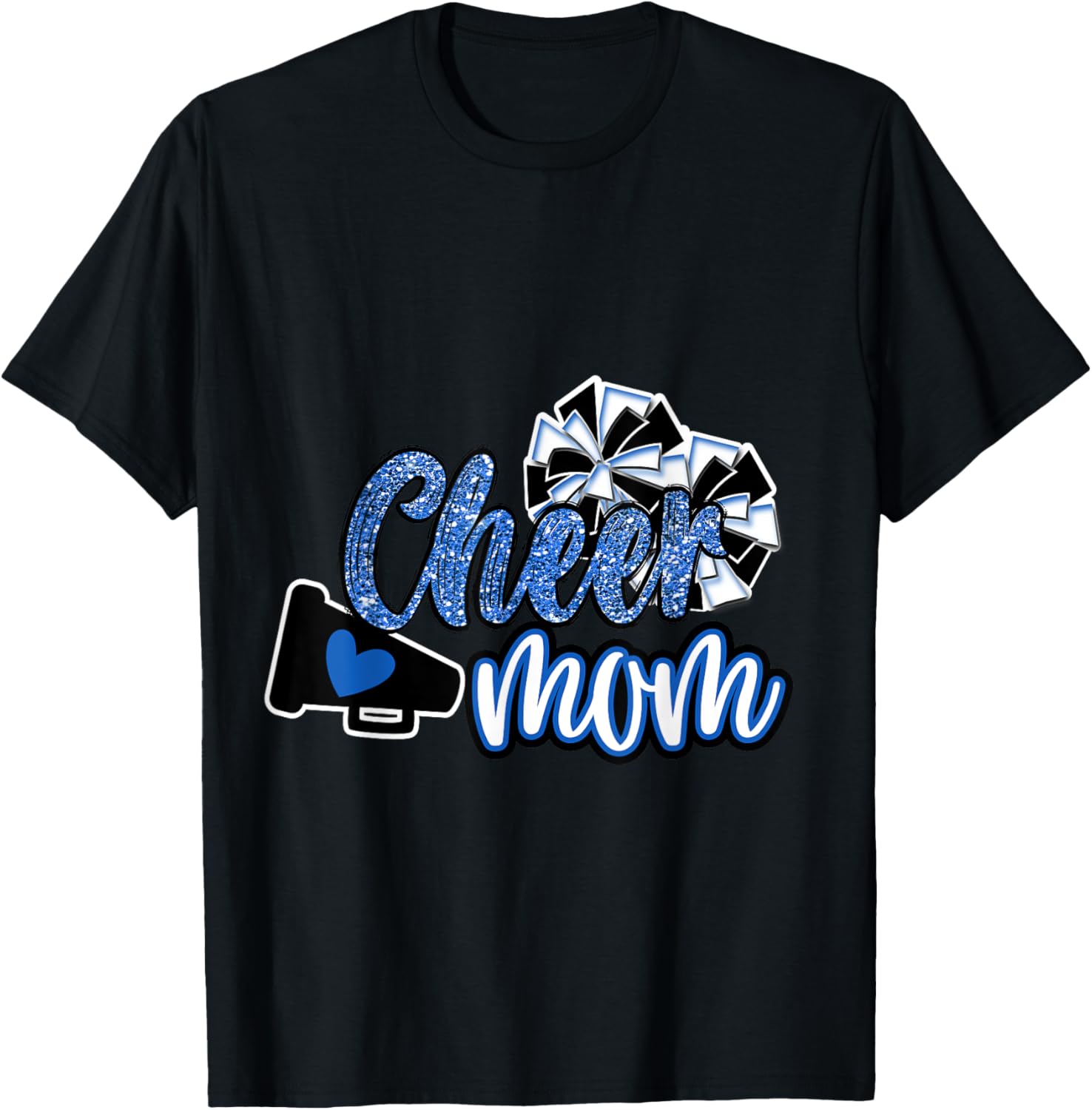 Cheer Mom Shirt Megaphone Blue Leopard Cheetah Print T Shirt Viral TikTok Find Everyday Wear