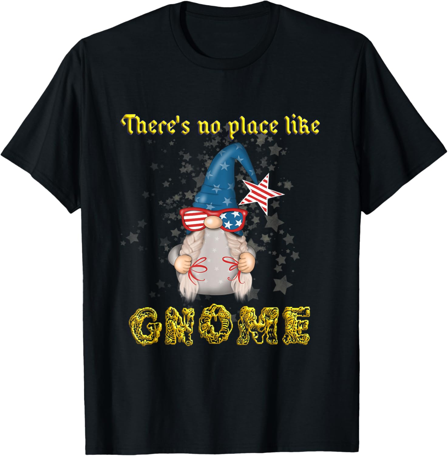 There's No Place Like Gnome, USA Stars And Stipes, Children Apparel | Top Conversion Title | Top Rated Comfort