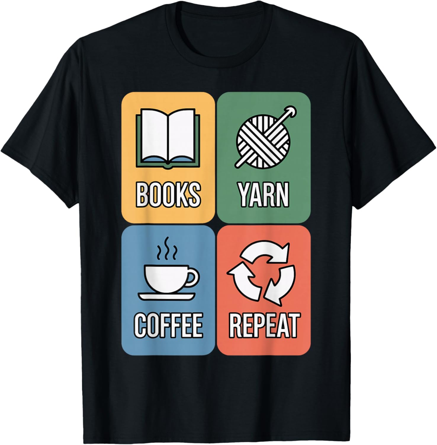 Books Yarn Coffee Repeat Funny Crocheting Yarn Supply | High Search Volume | Best Seller Choice