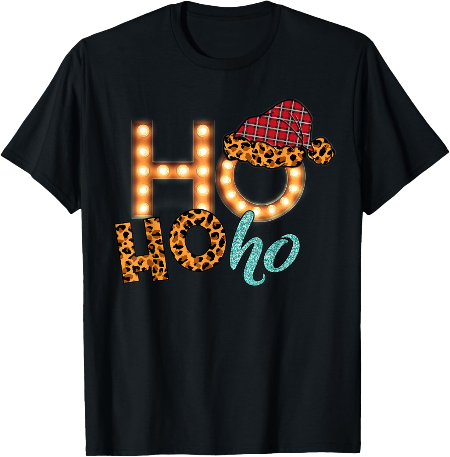 Ho Ho Ho Christmas Vintage Cheetah Leopard Ho Womens Holiday Apparel Streetwear Style Fan Favorite