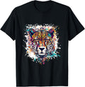 Cheetah Colorful Artwork Portrait Animal Head Apparel Comfort Fit Gift Ready