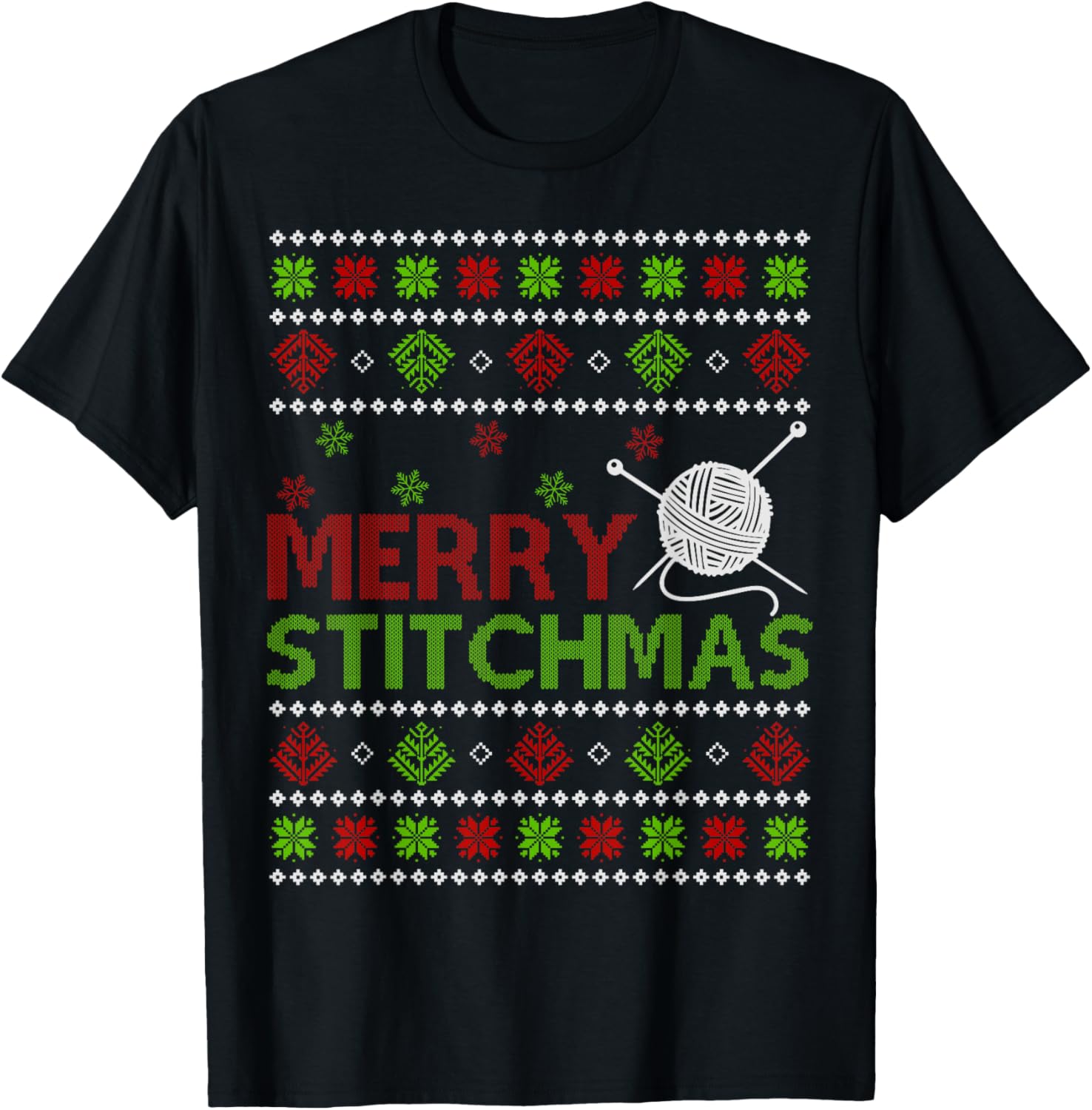Merry Stitchmas Ugly Sweater Crocheting Yarn Christmas Sweater | Viral US Pick | High CTR Title