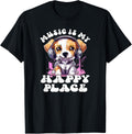 Music Is My Happy Place, Cute Headphone Dog Music Lover T-Shirt for Men Women Kids T-Shirt | Google Shopping Optimized | High CTR Boost