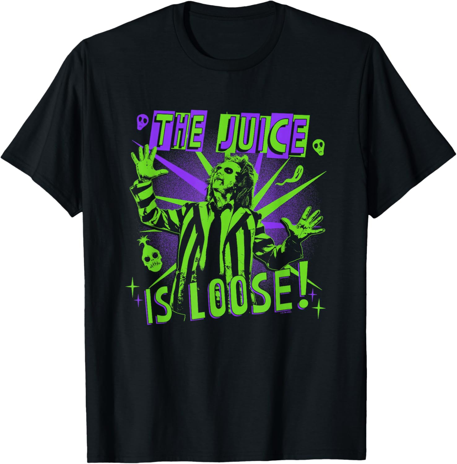 Beetlejuice Beetlejuice The Juice Is Loose! Neon Chest Logo Apparel | Perfect Gift Idea
