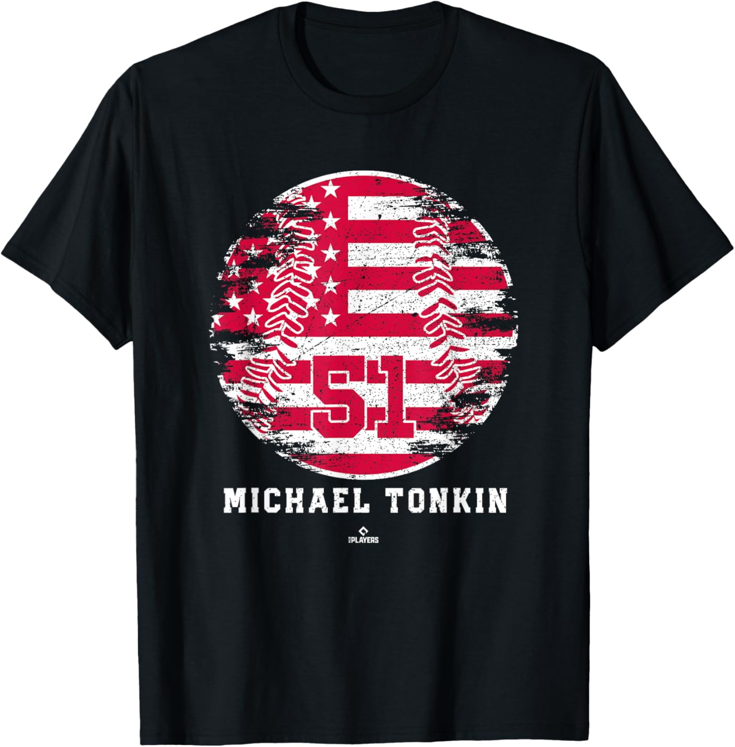 Vintage Baseball Flag Michael Tonkin Atlanta MLBPA Apparel | Premium Quality