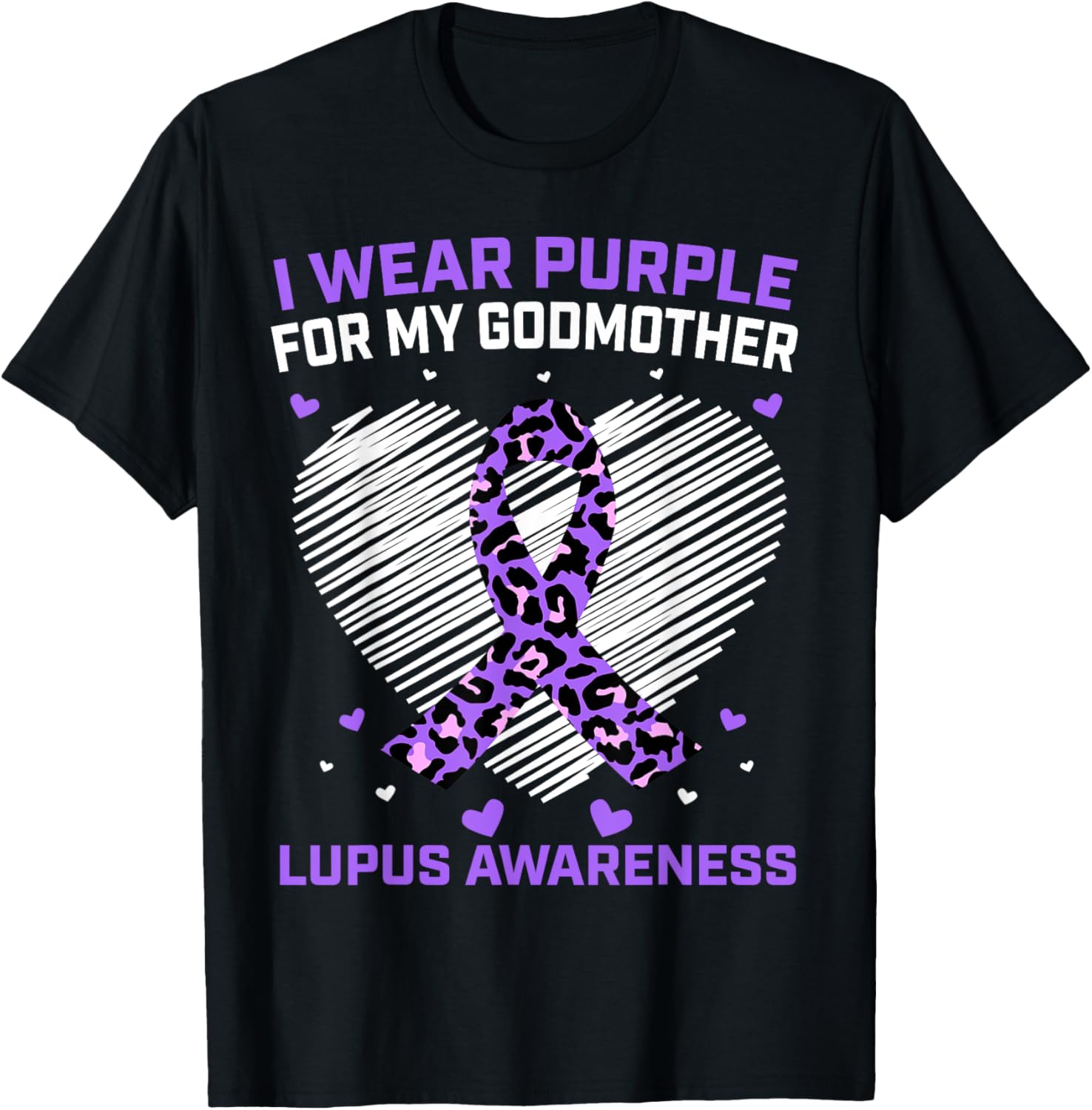 I Wear Purple For My Godmother Lupus Awareness Cheetah Print Apparel Premium Print US Top Pick