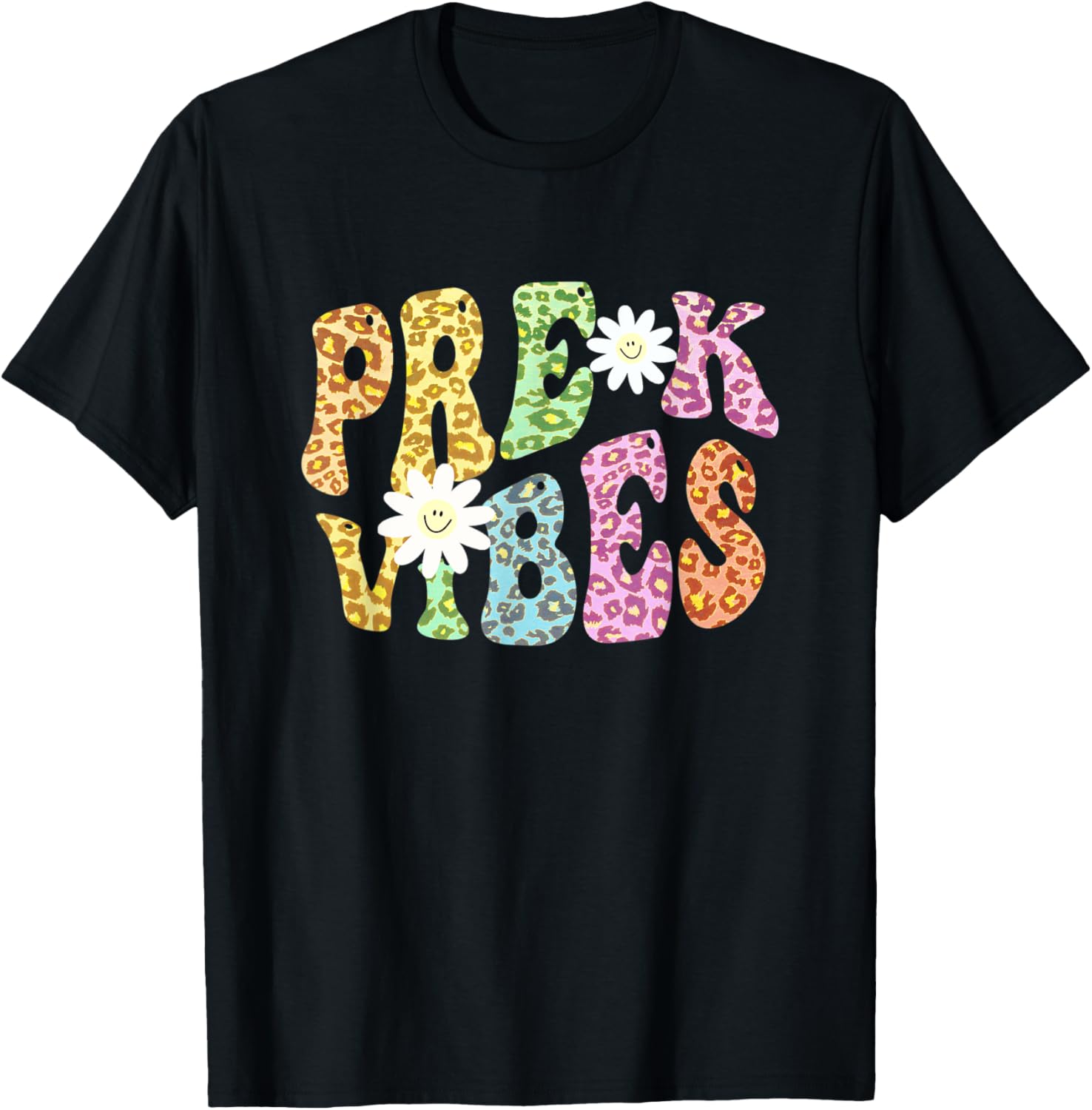 Groovy PRE K VIBES Teacher Leopard Print PreK Retro Apparel Trending US Fan Favorite