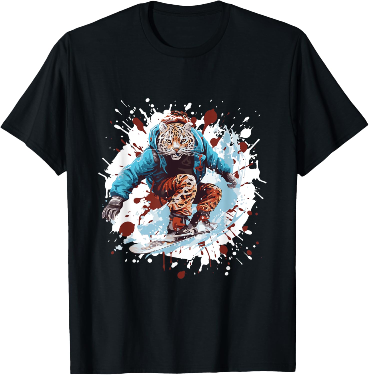 Cheetah Funny Snowboarding Animal Snowboard Apparel Comfort Fit Hot Right Now