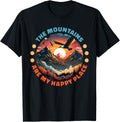 Funny Hiking Men The Mountains Are My Happy Place Nature Apparel | Google Shopping Optimized | Aesthetic Casual Look
