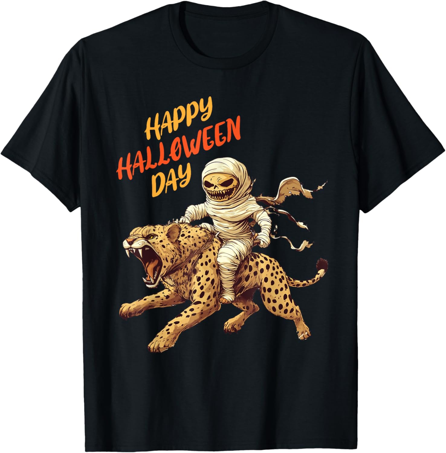 Daring Mummy Riding on Cheetah Happy Halloween Day To Me You Apparel Viral TikTok Find US Top Pick
