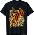 Leopard Tiger Cheetah Zebra Lightning Animal Print Shirt T Shirt High Search Demand Everyday Wear