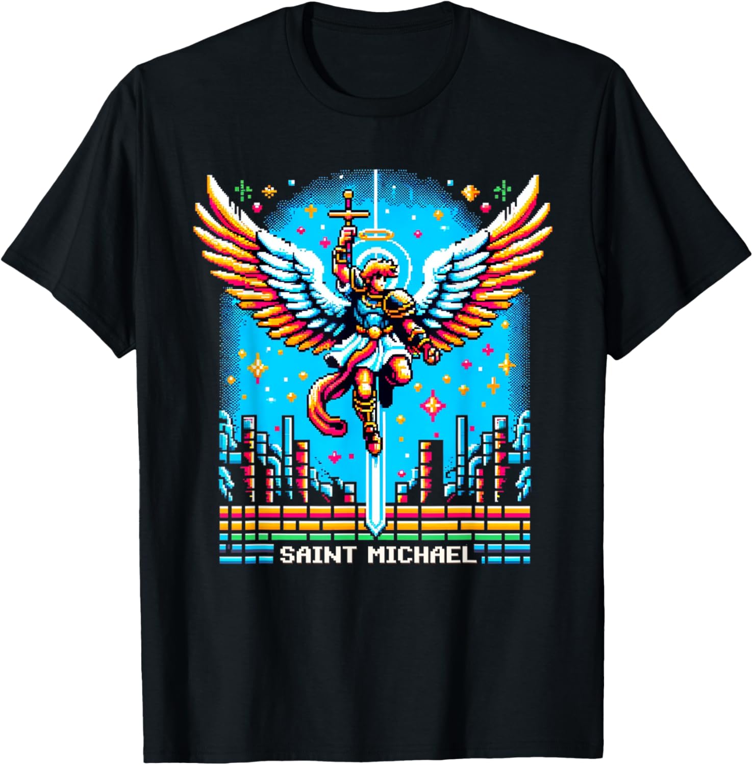 Saint Michael The Archangel Catholic Video Game Apparel | Viral Streetwear Style