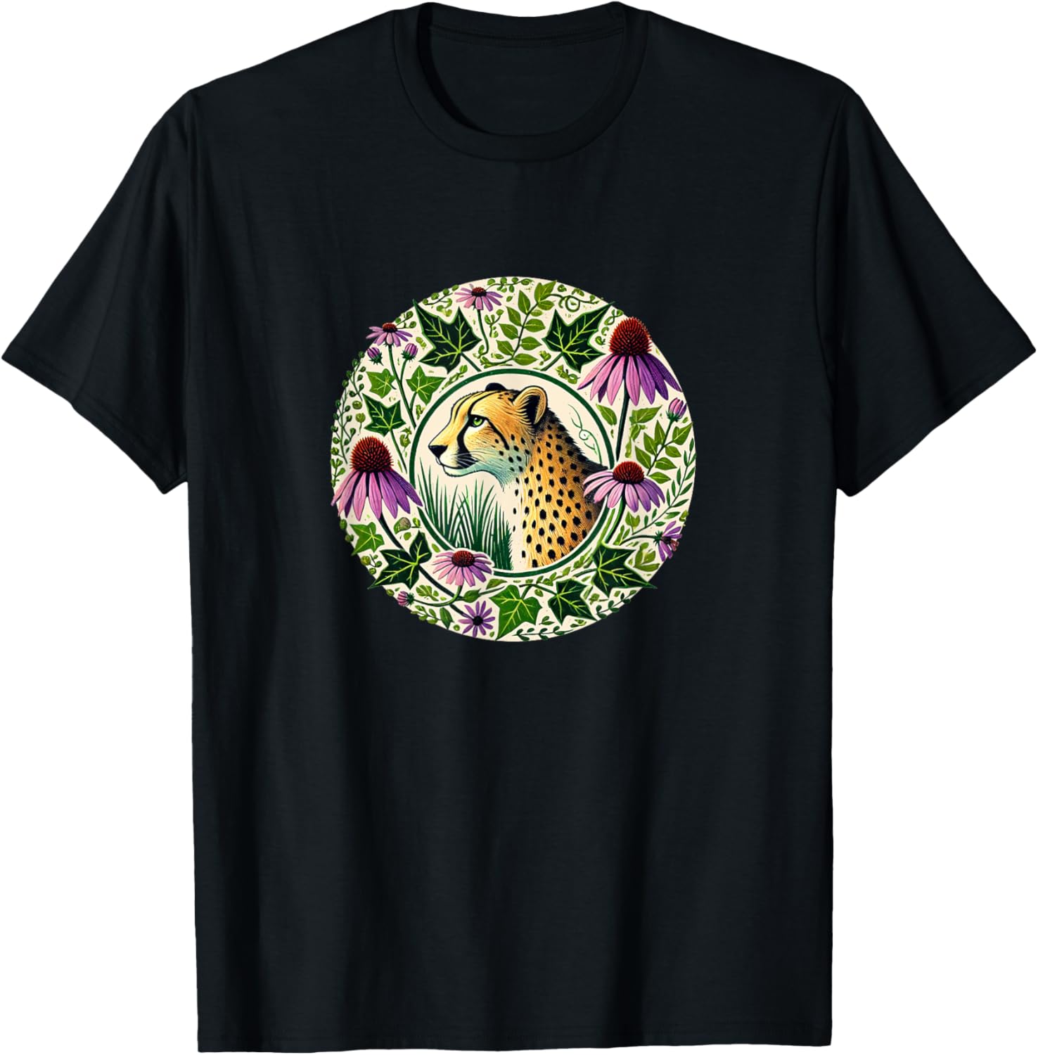 Cheetah Illustration Floral Cheetahs Art Apparel Viral TikTok Find Best Seller Look