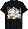 Leopard Cheetah Print Proud School Counselor Appreciation Apparel Comfort Fit US Top Pick