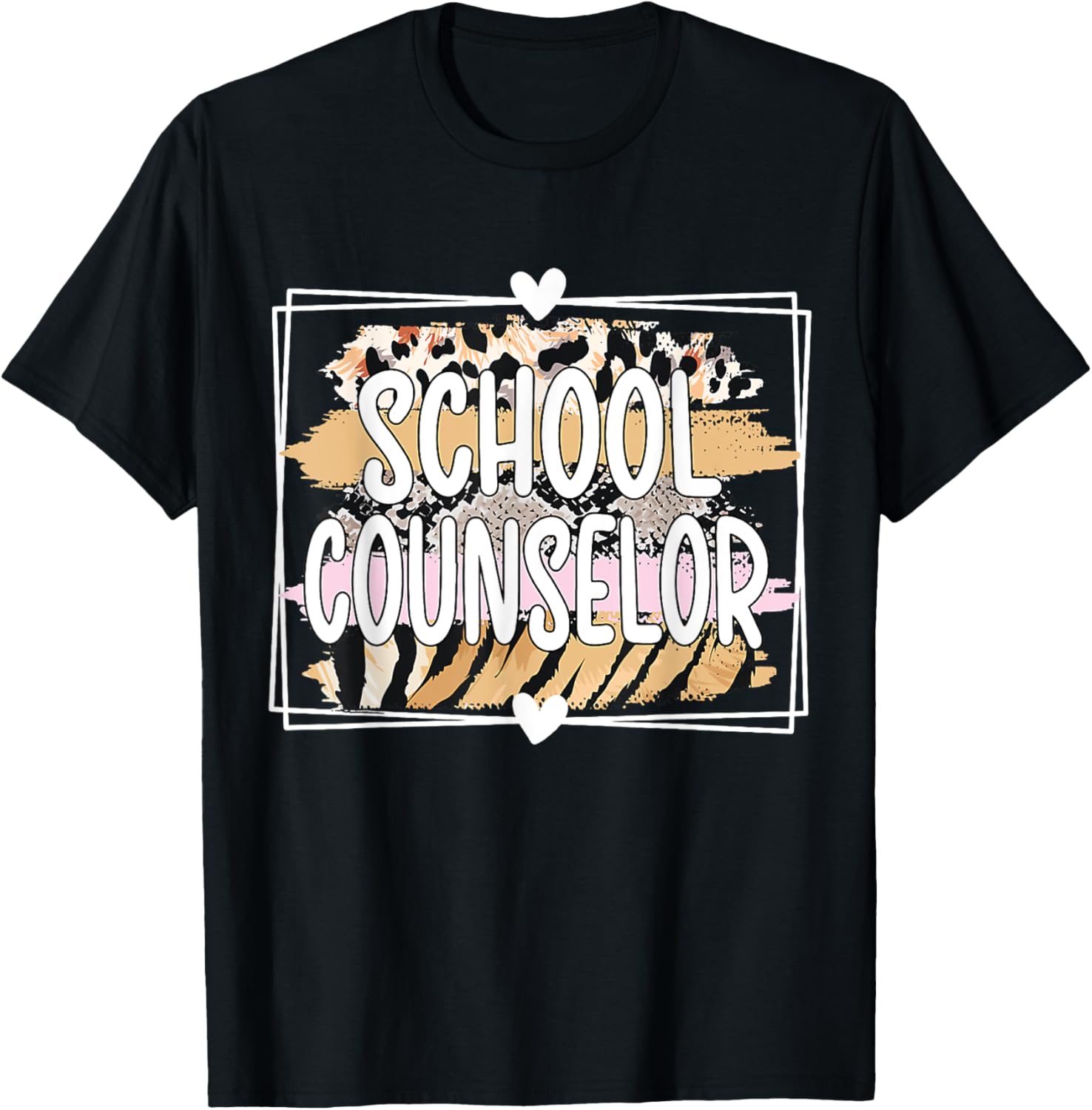 Leopard Cheetah Print Proud School Counselor Appreciation Apparel Comfort Fit US Top Pick