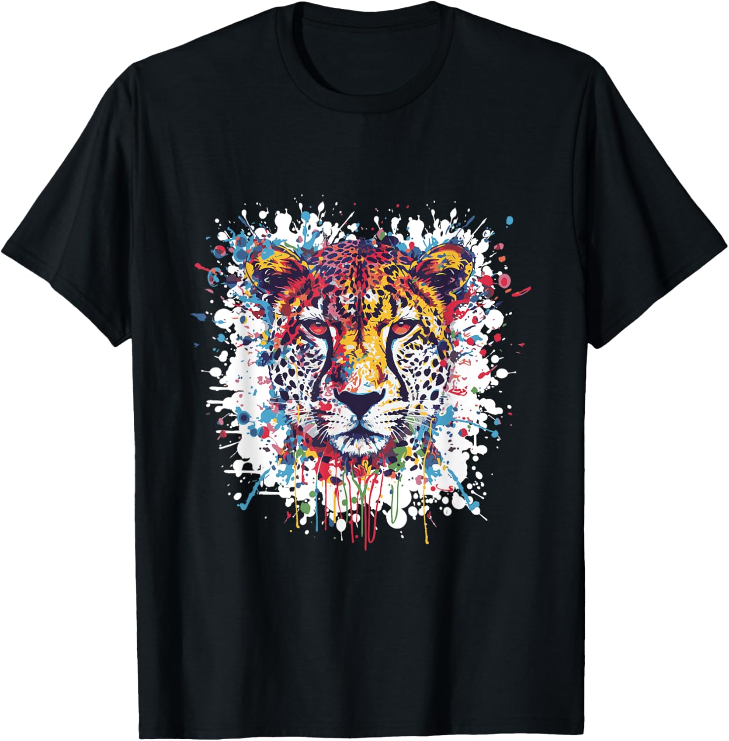 Cheetah Colorful Pop Art Portrait Animal Head Apparel Trending US Gift Ready