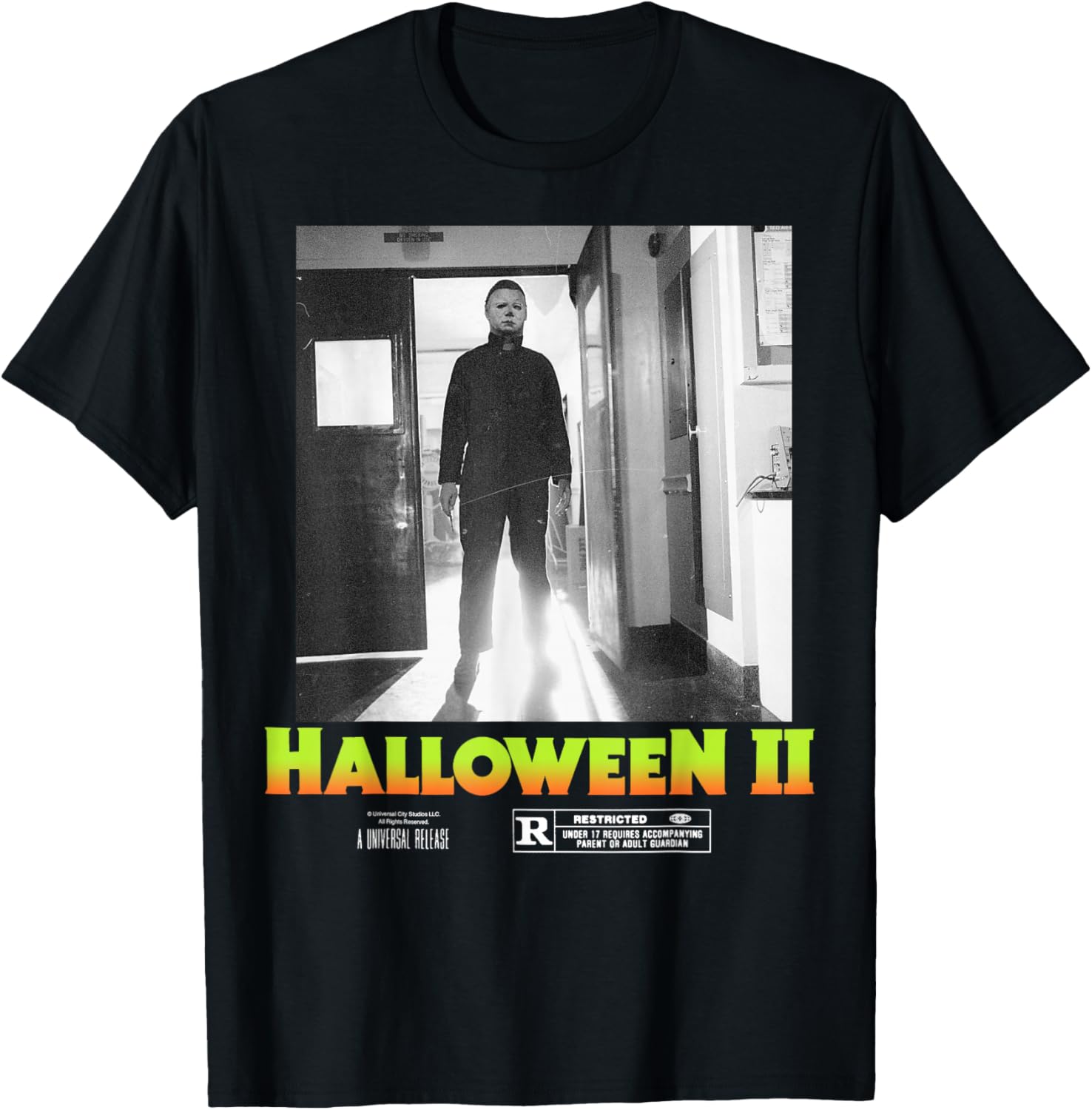 Halloween 2 Michael Myers Doorway Portrait Poster Apparel | Everyday Casual Wear