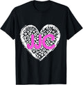 JJC Pink Initials Leopard Cheetah Heart Trendy Womens Apparel Trending US Everyday Wear