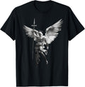 God's Angel Michael Archangel with Spear Cross and Wings. Apparel | Premium Quality