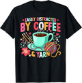 Easily distracted by Coffee and yarn crochet coffee women Yarn Supply | High Search Volume | Perfect for Crafters