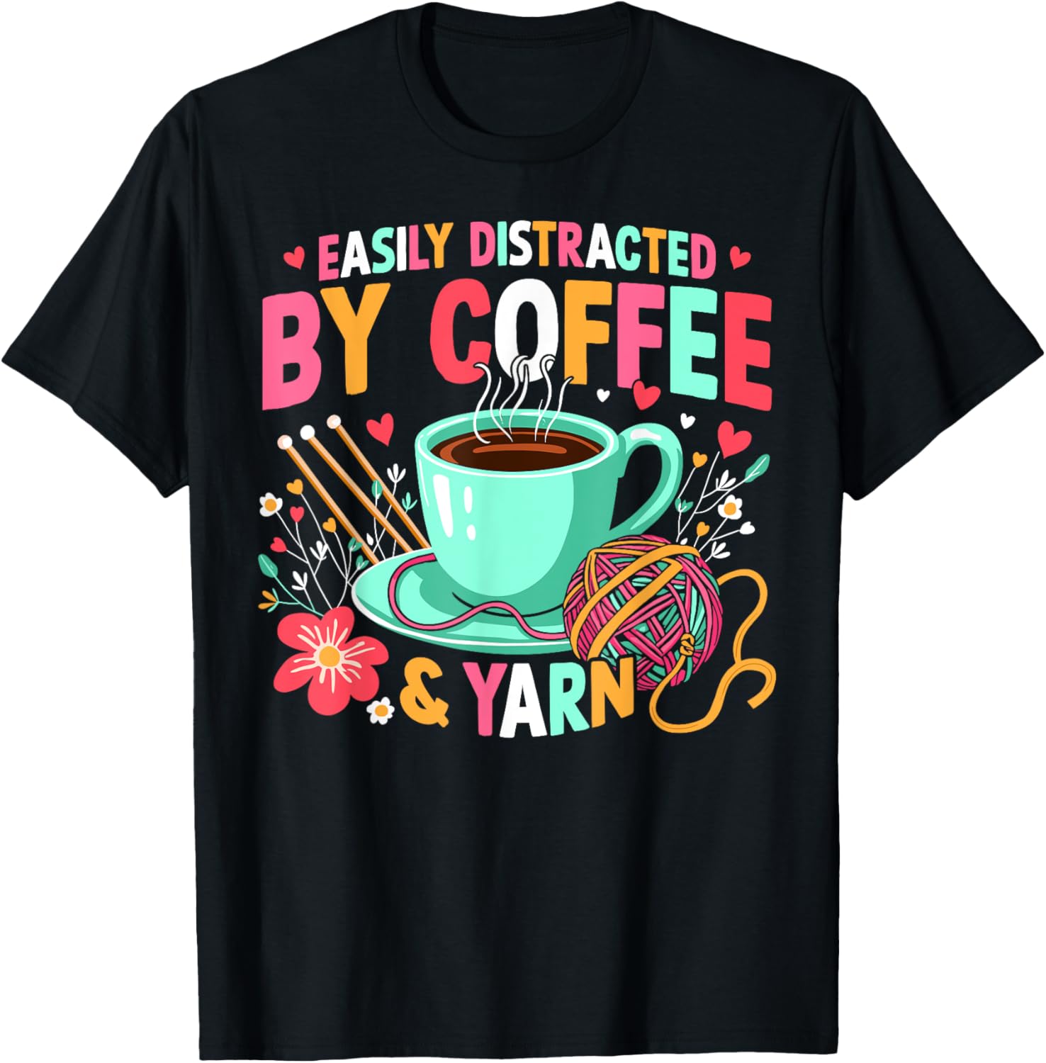 Easily distracted by Coffee and yarn crochet coffee women Yarn Supply | High Search Volume | Perfect for Crafters