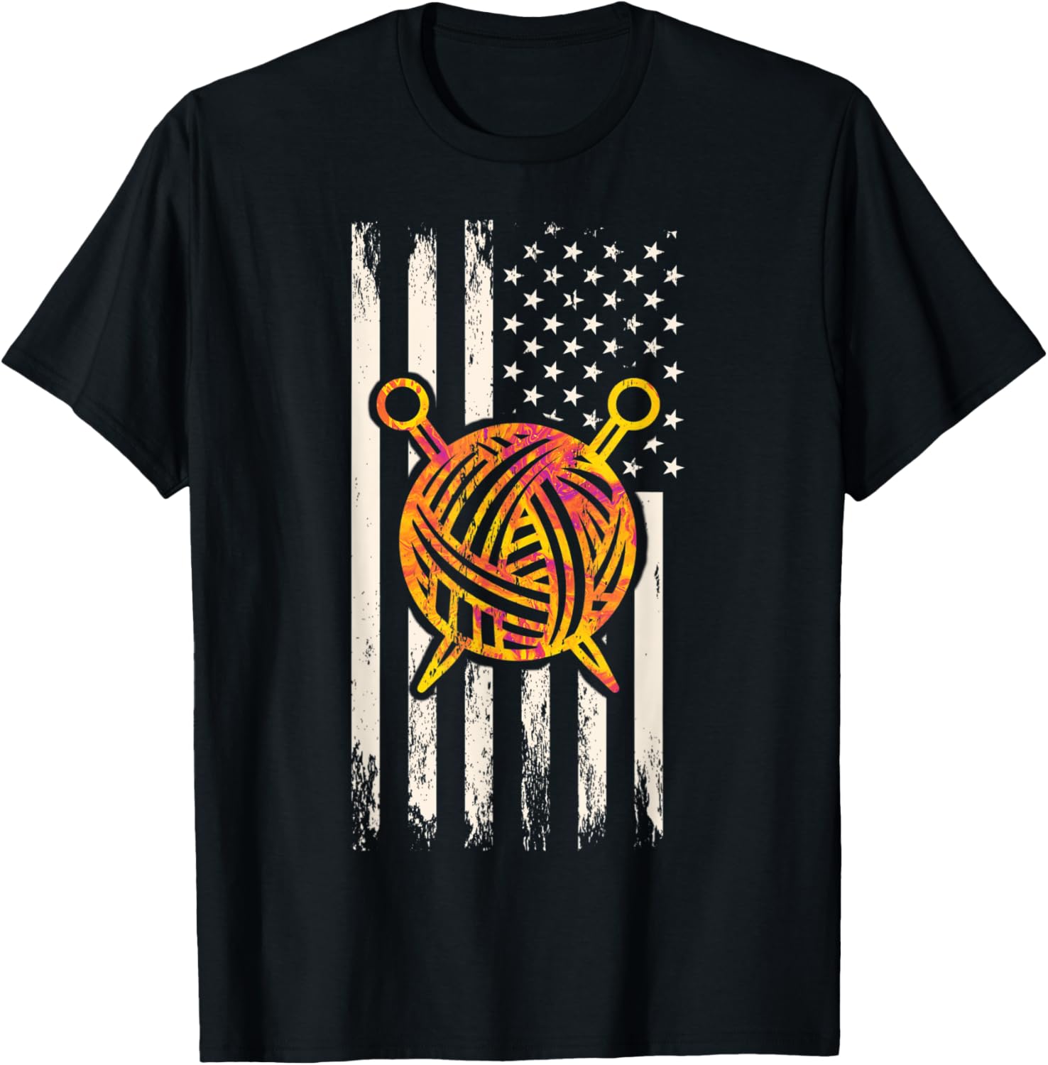 American Flag & Crocheting or Knitting Yarn Kit Graphic Women Men Yarn Supply | Trending 2025 | High CTR Title