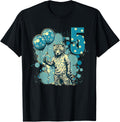 Happy 5th Birthday cheetah holding a bunch of balloons Apparel Comfort Fit US Top Pick