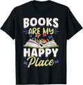 Reading Book Lover Flowers Books Are My Happy Place Apparel | US Viral Pick | Daily Wear Essential