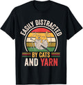 Easily Distracted By Cats And Yarn Crocheting Sewing Yarn Supply | Trending 2025 | Best Seller Choice