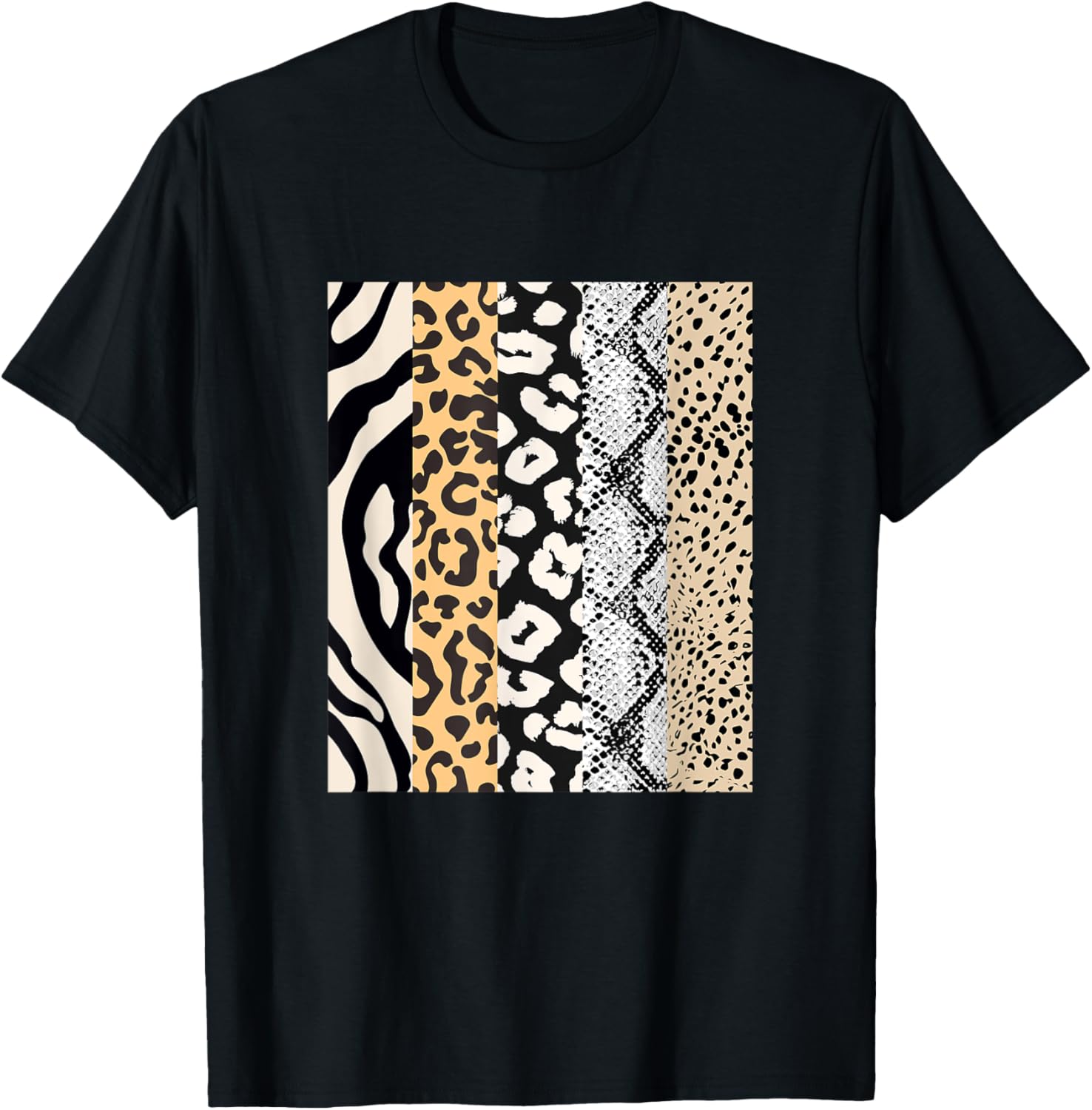 Animal Print Stripes Leopard Cheetah Zebra Tiger Graphic Apparel Comfort Fit US Top Pick