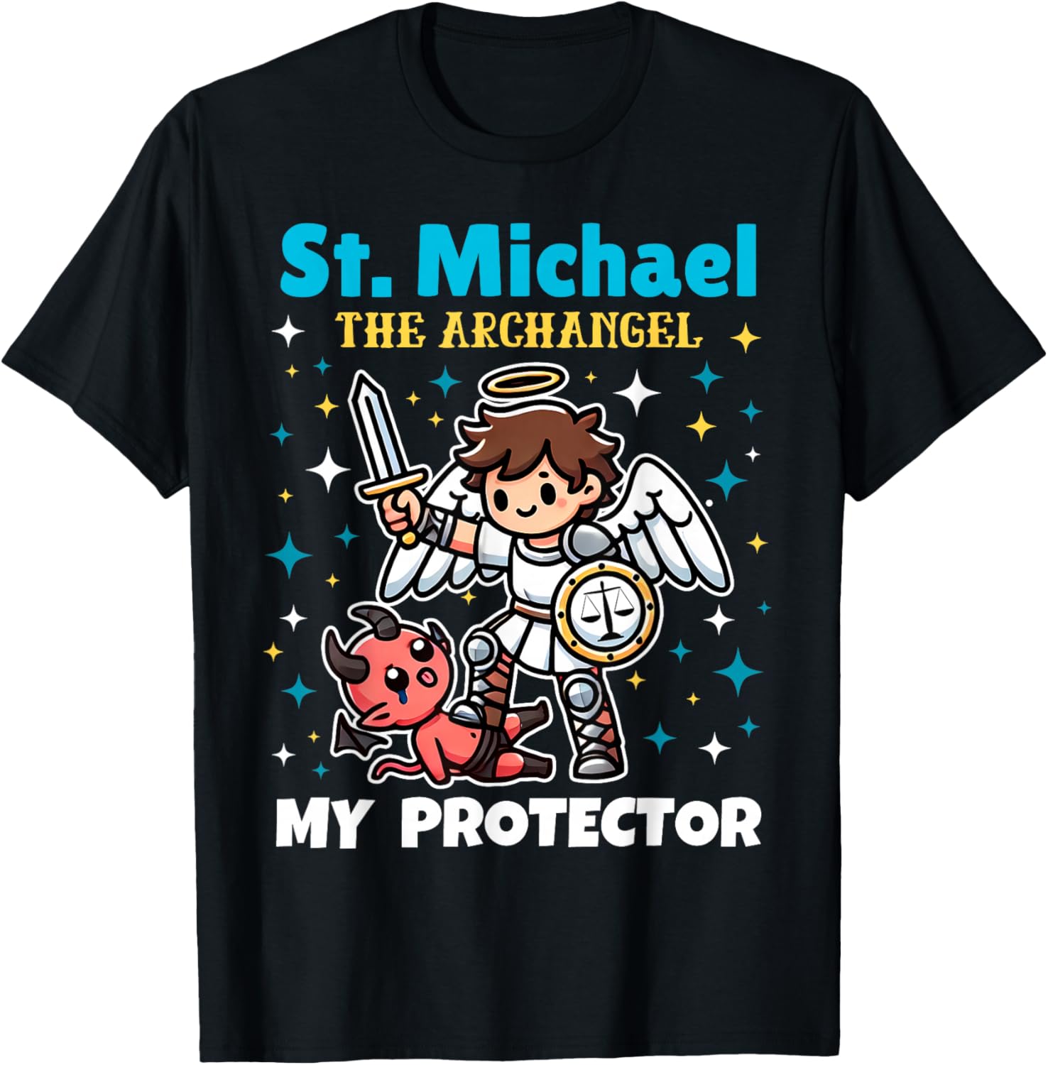 Saint Michael the Archangel Catholic Archangel Pray for kids Apparel | US Best Seller