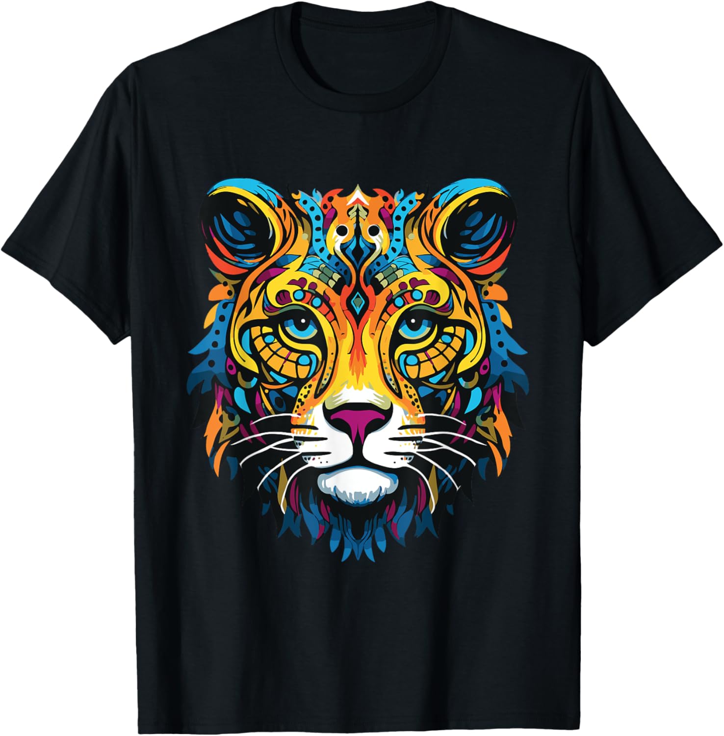 Cheetah Colorful Portrait Animal Head Artwork Apparel Trending US Gift Ready