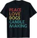 Peace Love Dogs Candle Making Vintage Retro Candle Maker Apparel | High Search Volume | Must-Have Style
