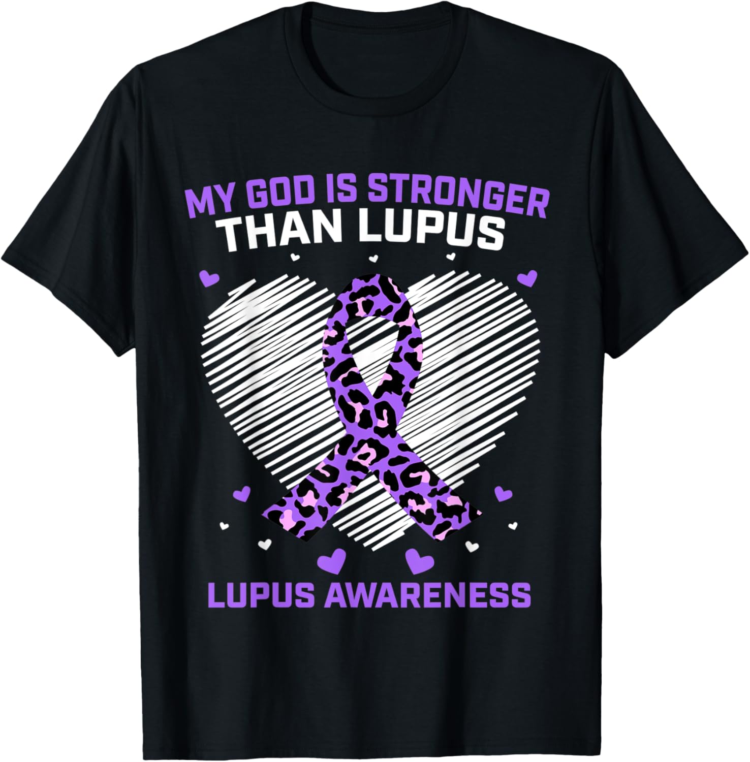 My God Is Stronger Purple Cheetah Print Lupus Awareness Apparel High Search Demand Best Seller Look