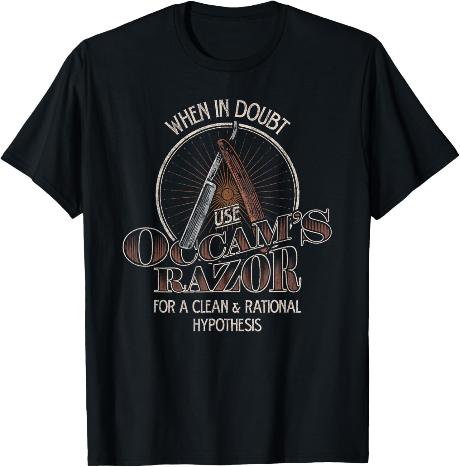 Occam's Razor Shirt Funny Philosophy Joke, Philosopher T-Shirt | Premium Quality | Best Seller Choice
