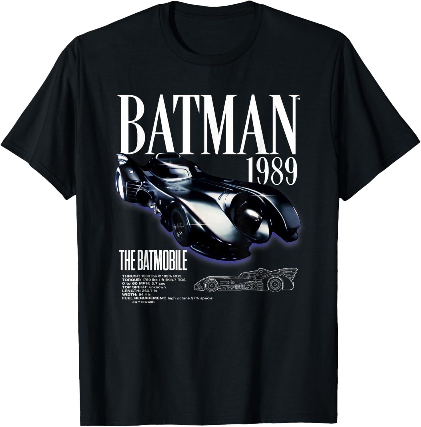 Batman 1989 Batmobile Schematic Apparel | Viral Streetwear Style