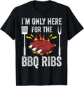 Barbecue Here For BBQ Ribs Grilling BBQ Maker Eater Barbecue Apparel | Premium Quality | Comfort Daily Wear