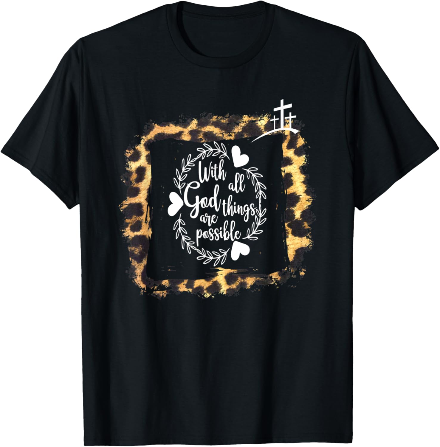 Bible Verse Matthew 19 26 Leopard Cheetah Decor Themed Apparel High Search Demand Hot Right Now
