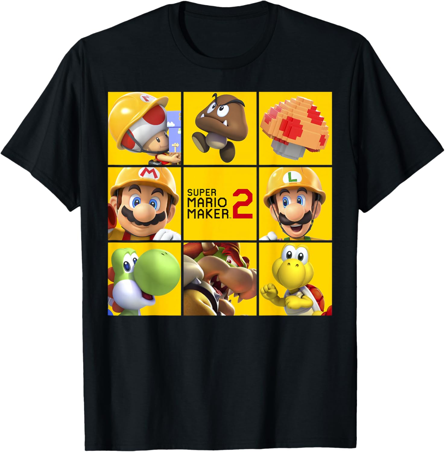 Super Mario Maker 2 Character Logo Box Grid Panel Apparel | High Search Volume | Aesthetic Fit