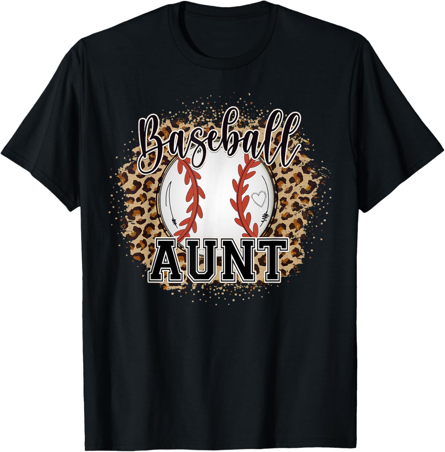 Baseball Aunt Leopard Print Cheetah Pattern Proud Auntie Apparel Trending US Everyday Wear