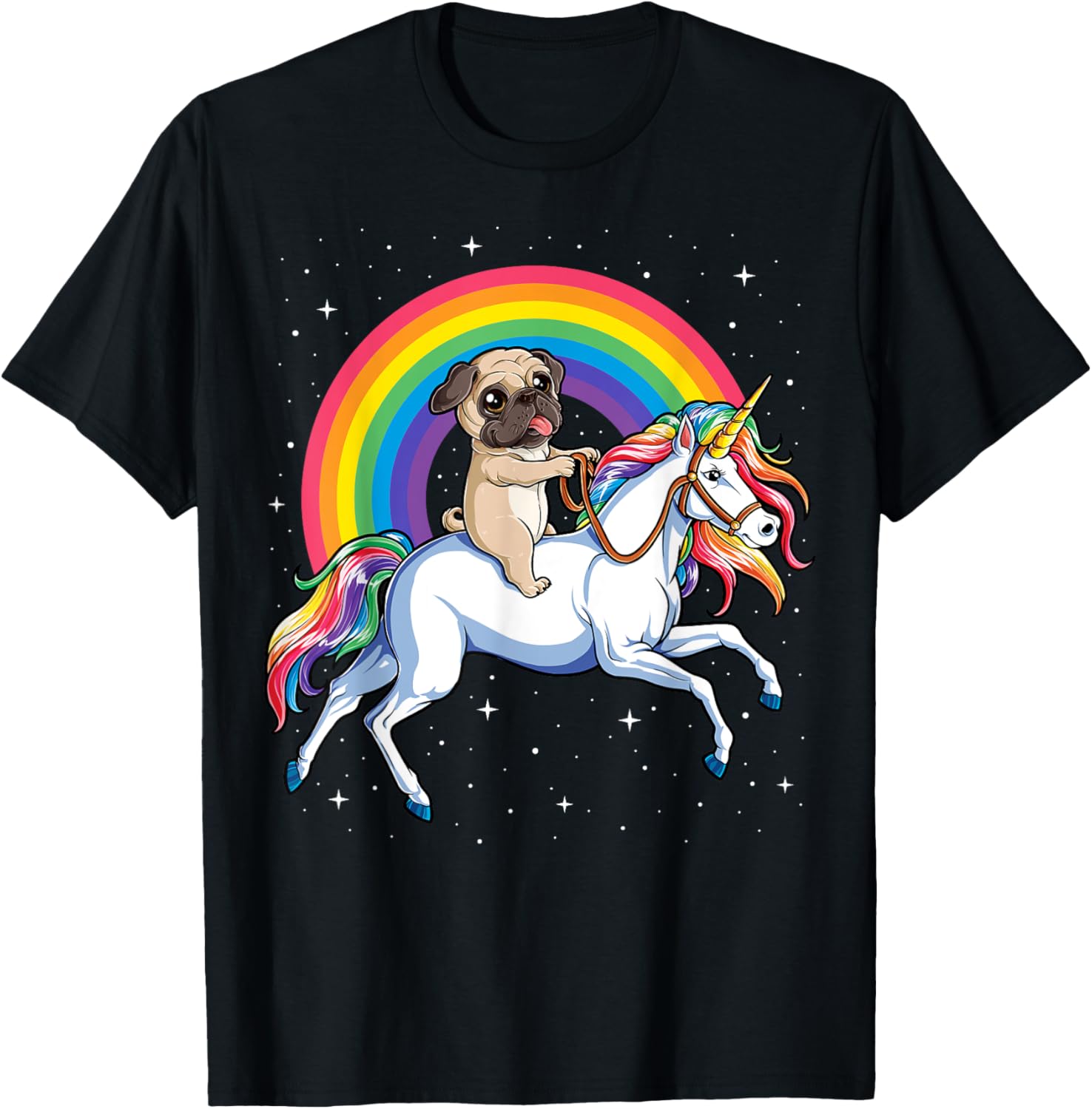 Pug Unicorn T shirt Girls Kids Space Galaxy Rainbow Pugicorn T-Shirt | Trending 2025 | Top Rated Comfort